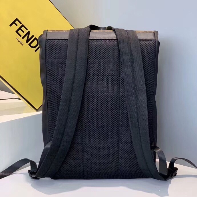 F**di nylon backpack with glazed fabric with ff motif