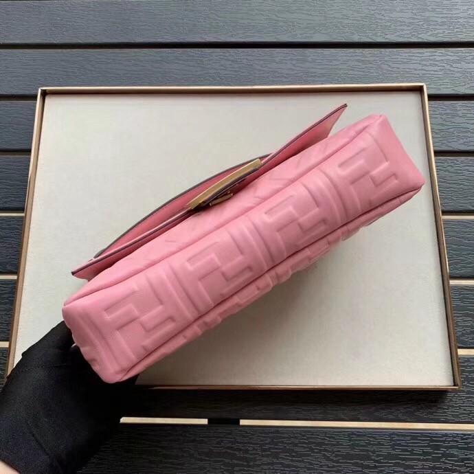 F**di pink ff motif medium baguette bag