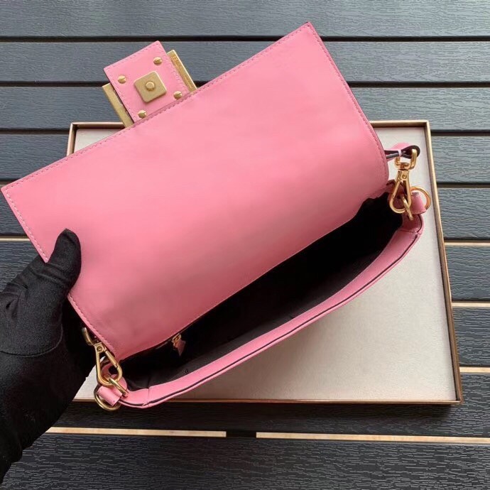 F**di pink ff motif medium baguette bag