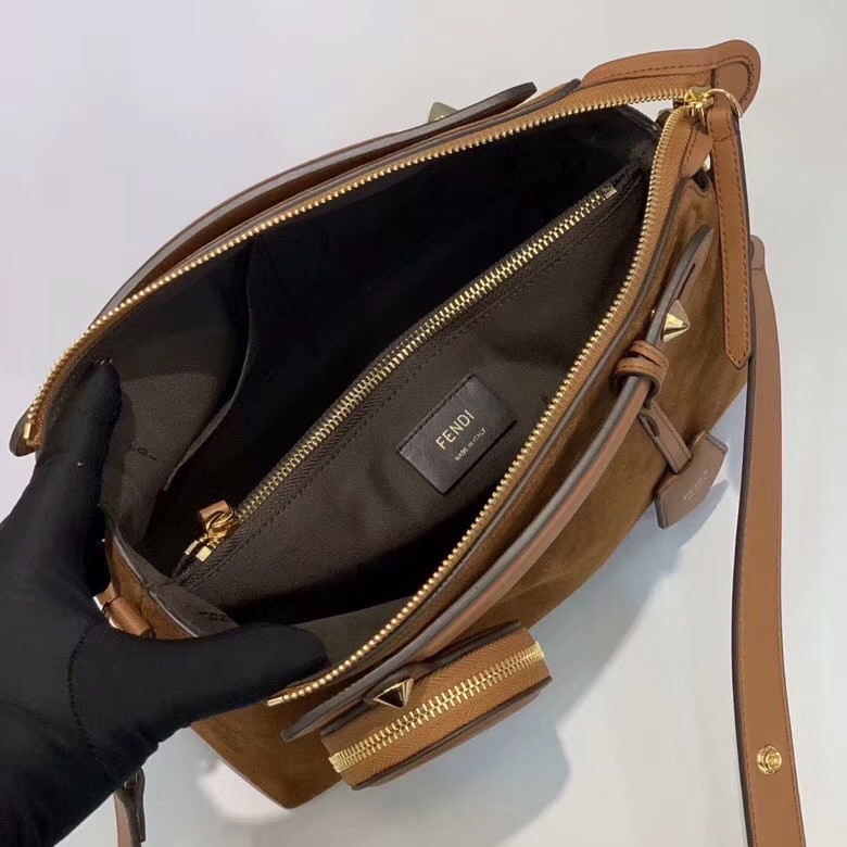 F**di by the way medium bag in brown suede