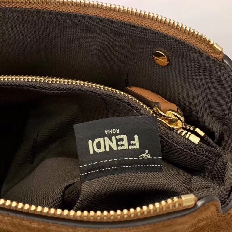 F**di by the way medium bag in brown suede