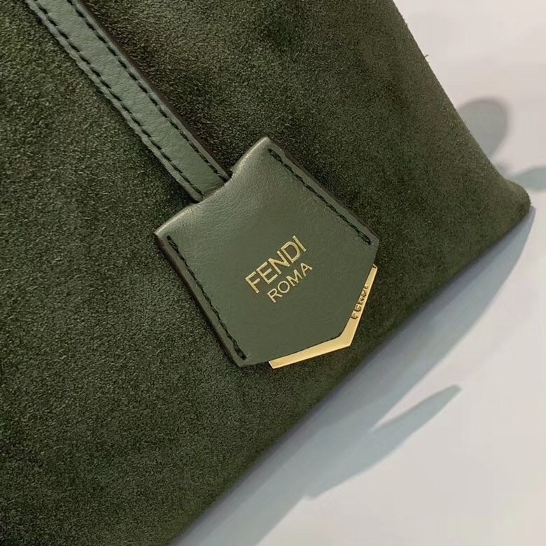 F**di by the way medium bag in green suede