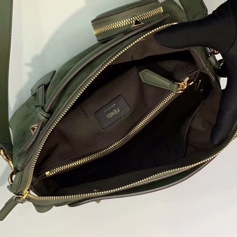 F**di by the way medium bag in green suede