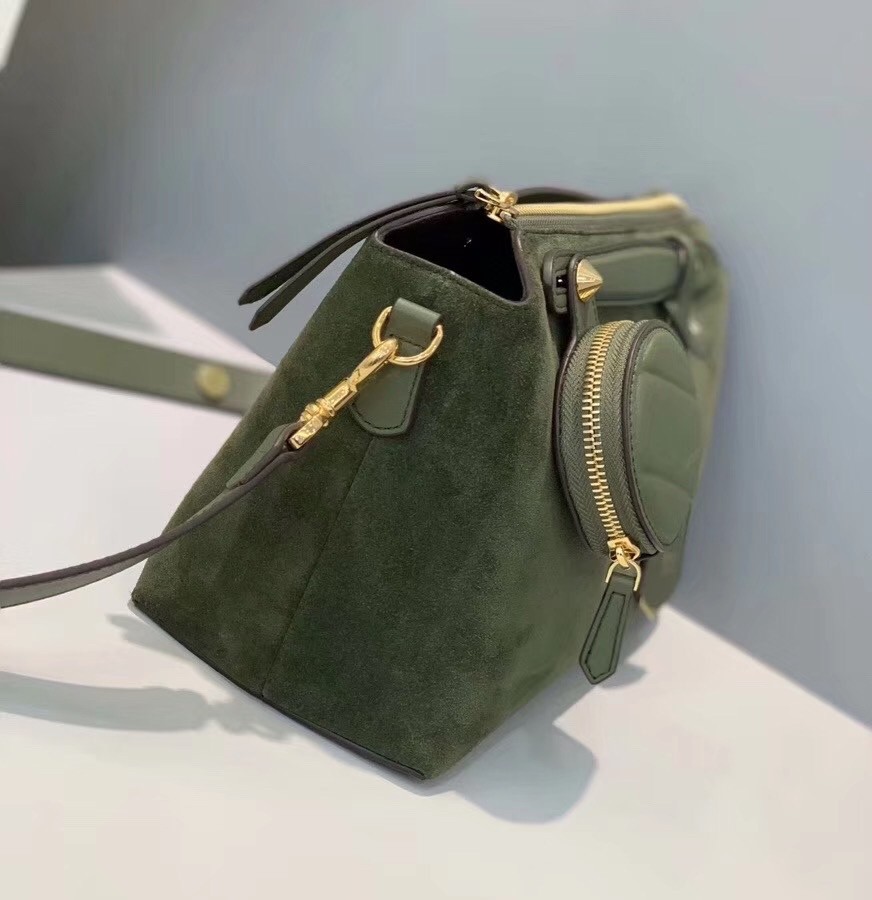F**di by the way medium bag in green suede