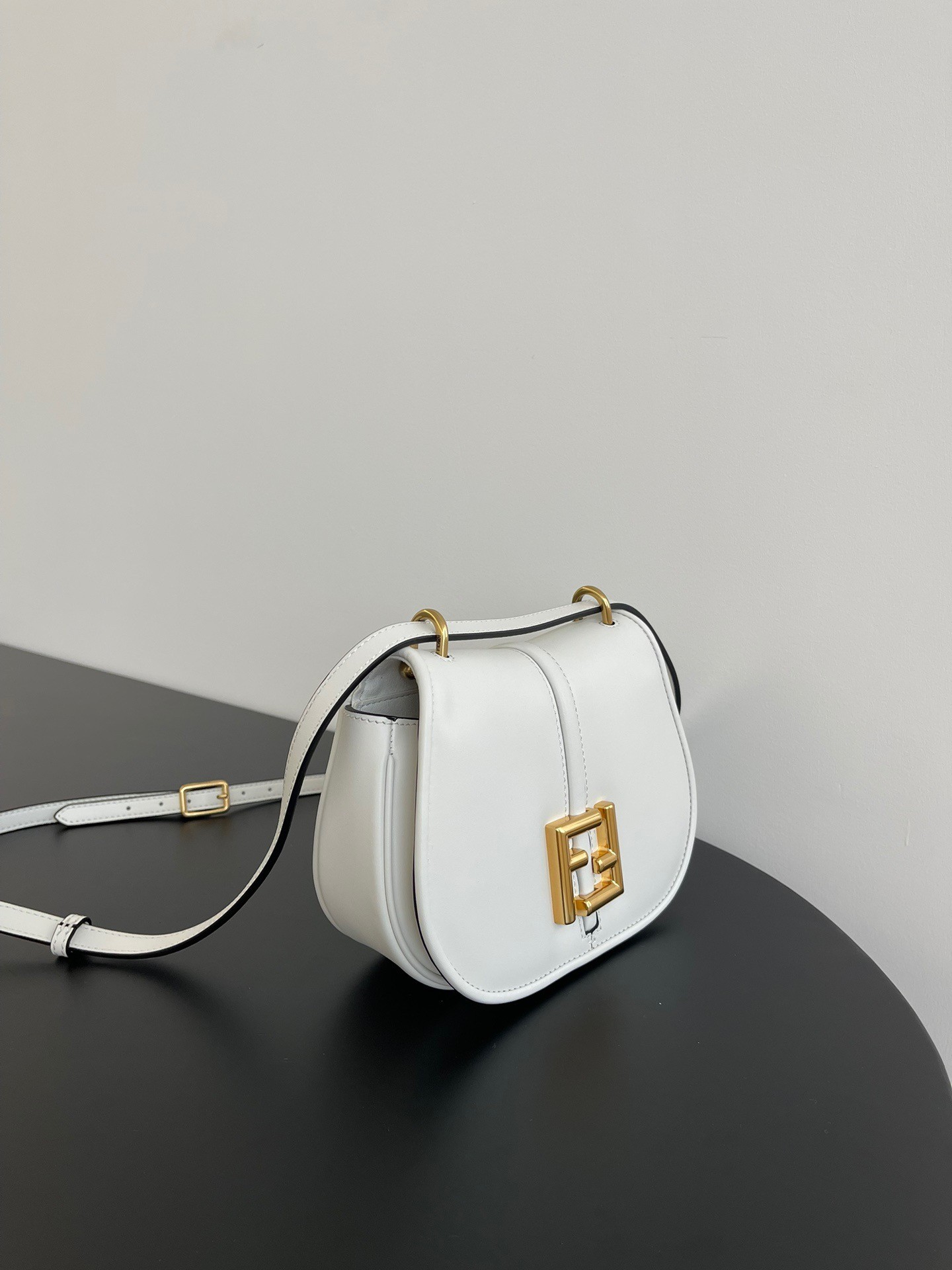 F**di c’mon small bag in white calfskin
