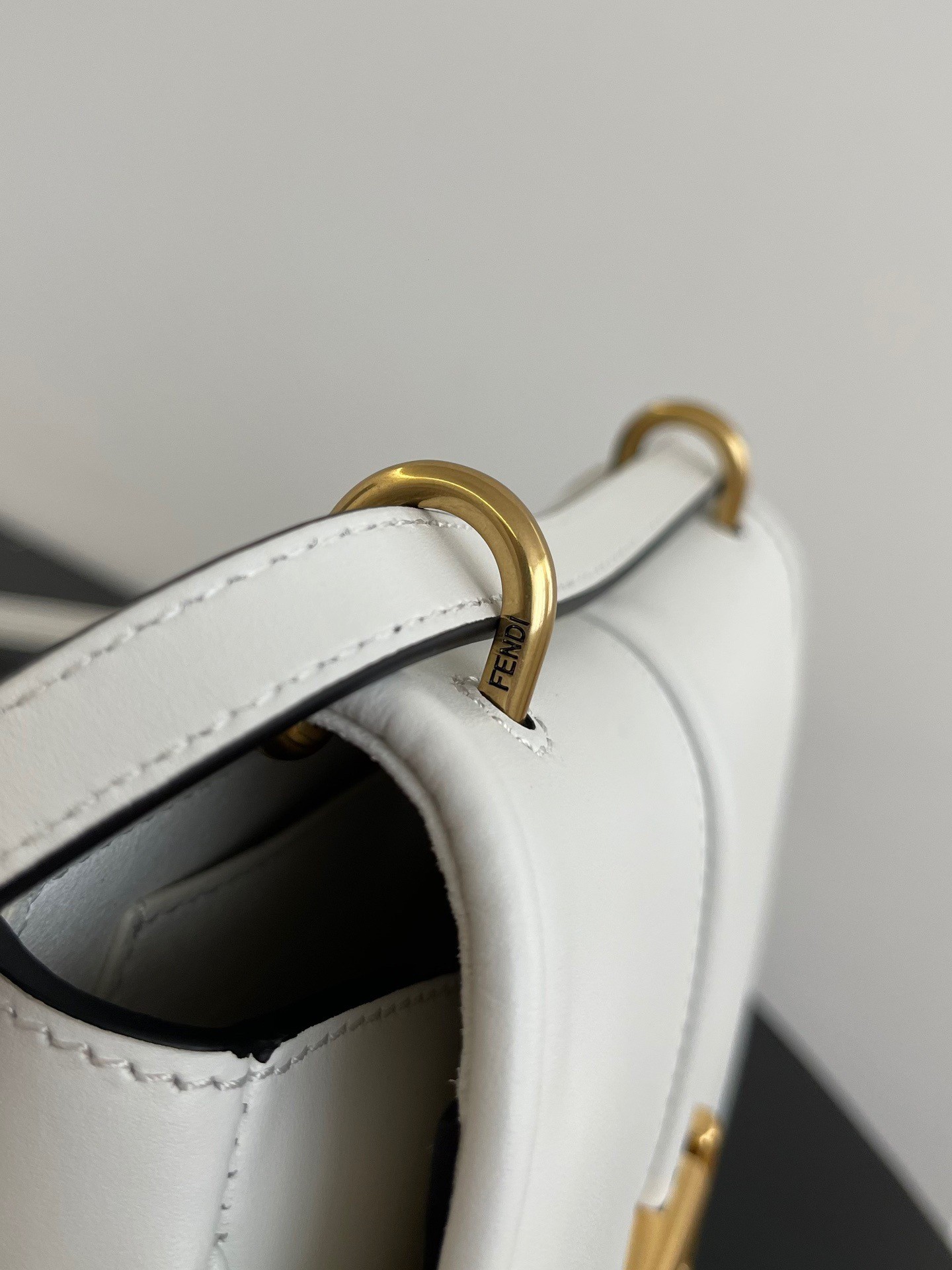 F**di c’mon small bag in white calfskin