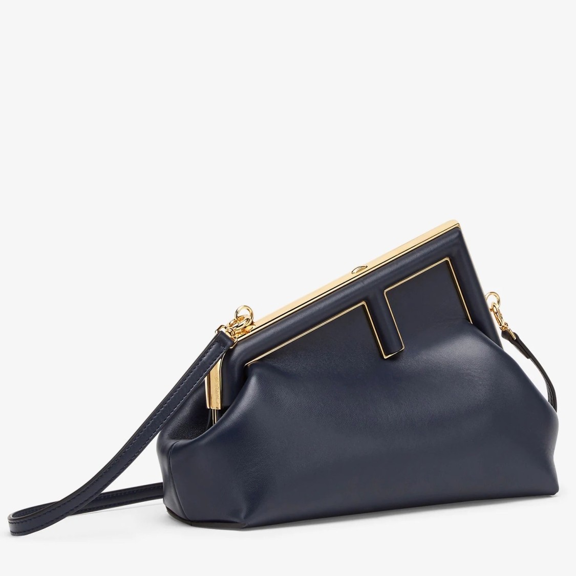 F**di first small bag in dark blue nappa leather