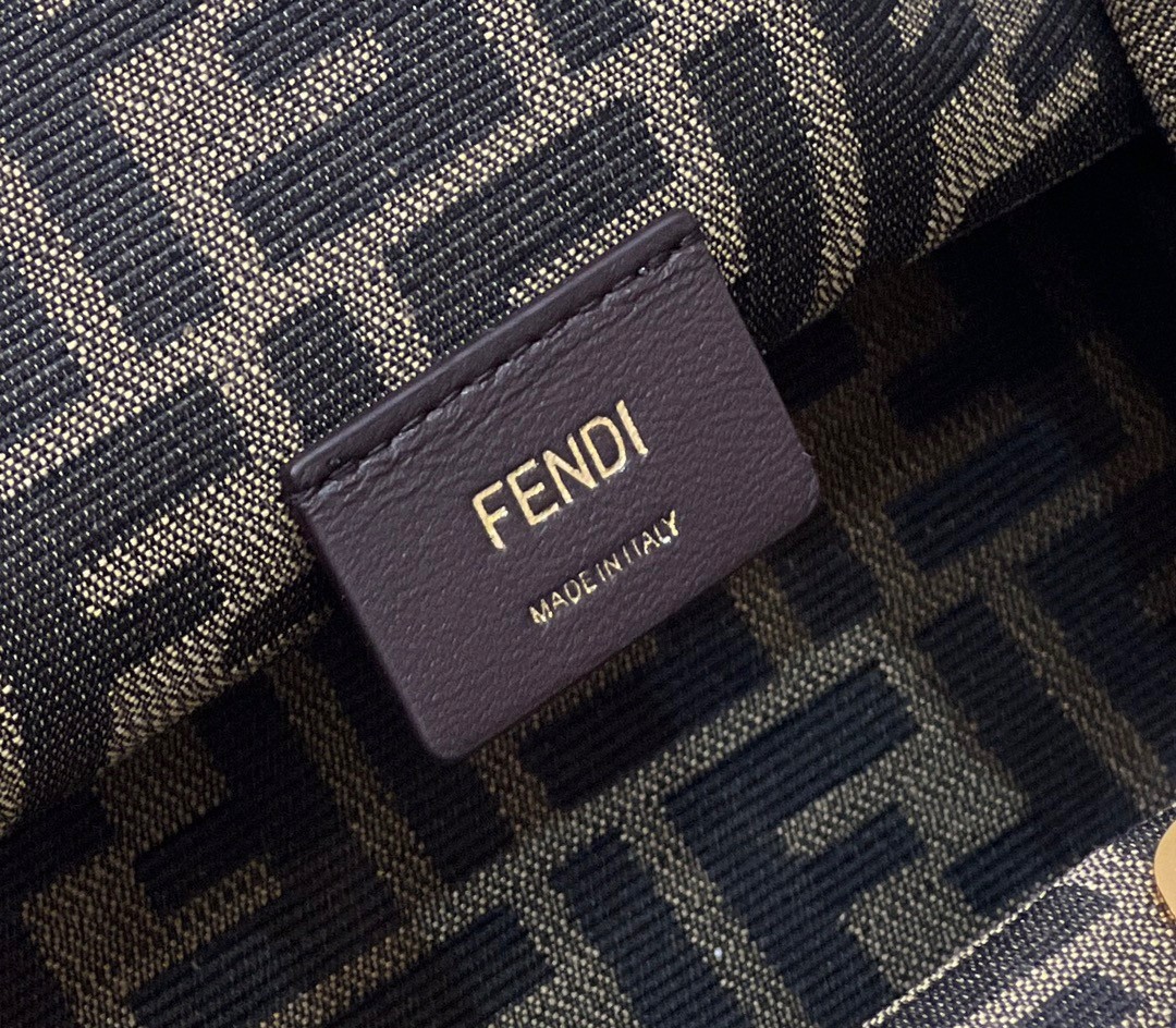 F**di first small bag in gold laminated leather