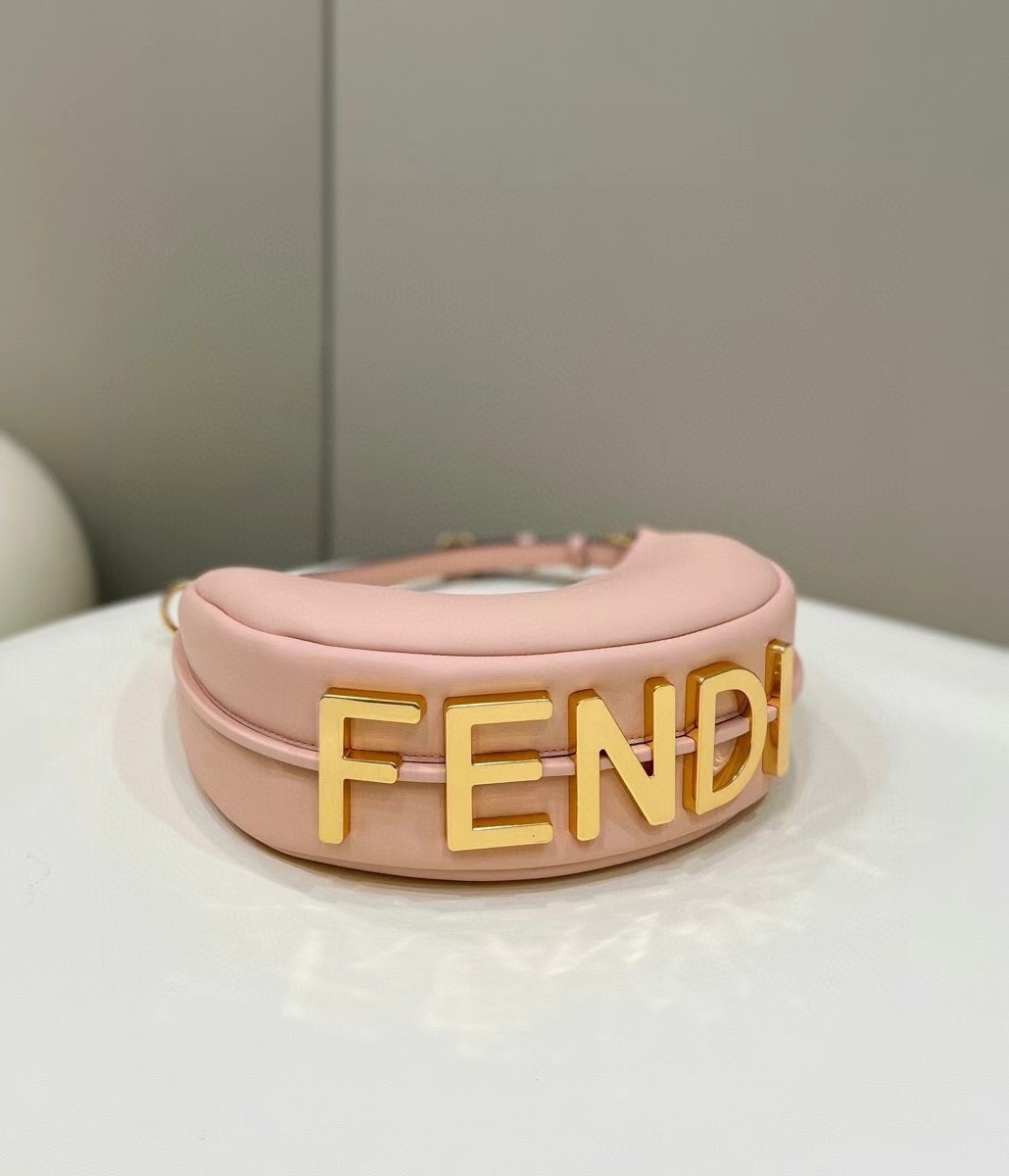F**di F**digraphy small hobo bag in pink leather
