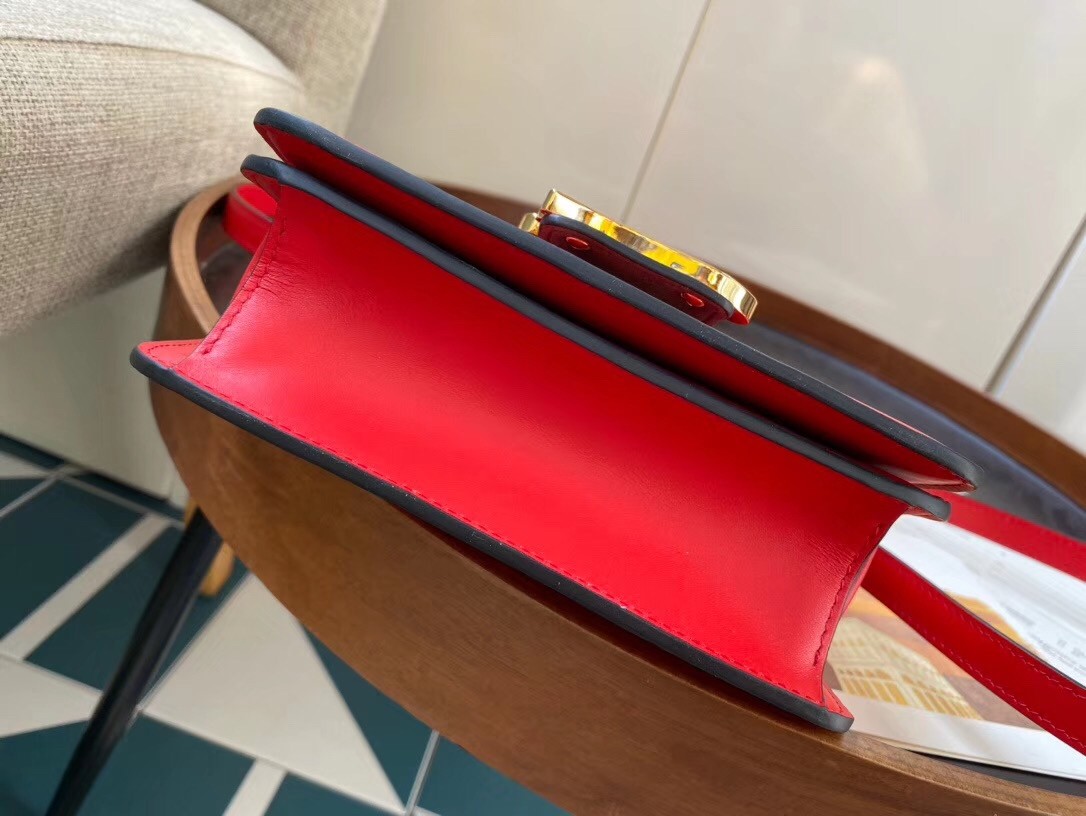 F**di karligraphy bag in red calfskin leather