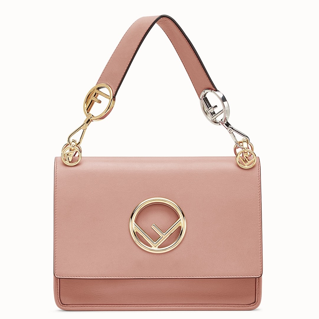 F**di kan i f shoulder bag in pink calfskin