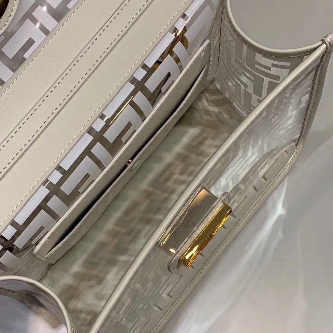 F**di white kan i f bag in transparent pu