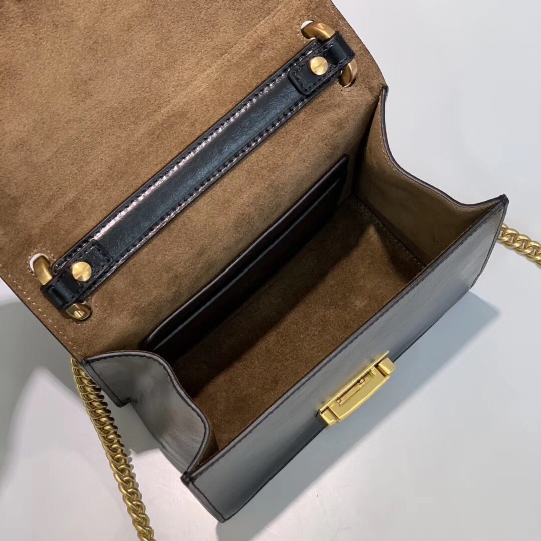 F**di small kan u bag in black glossy lambskin