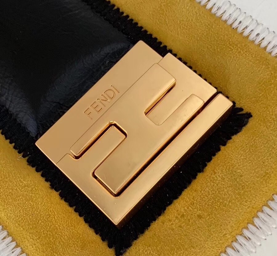 F**di kan u bag in multicolor leather and suede
