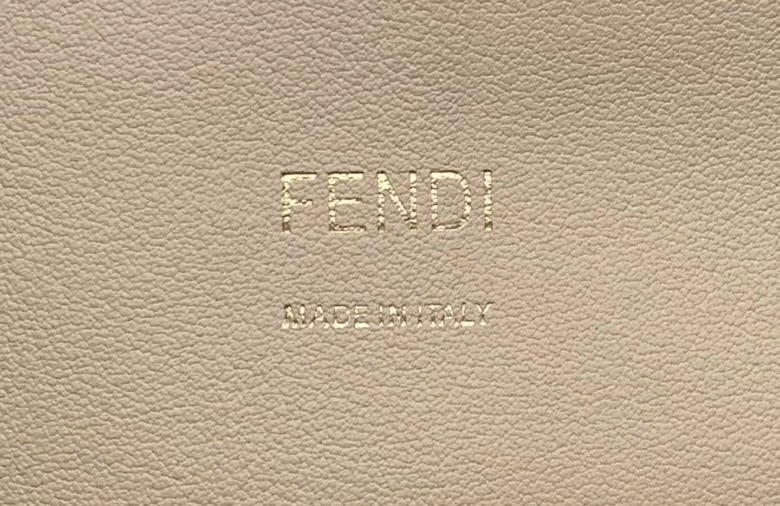 F**di kan u bag in beige leather and suede