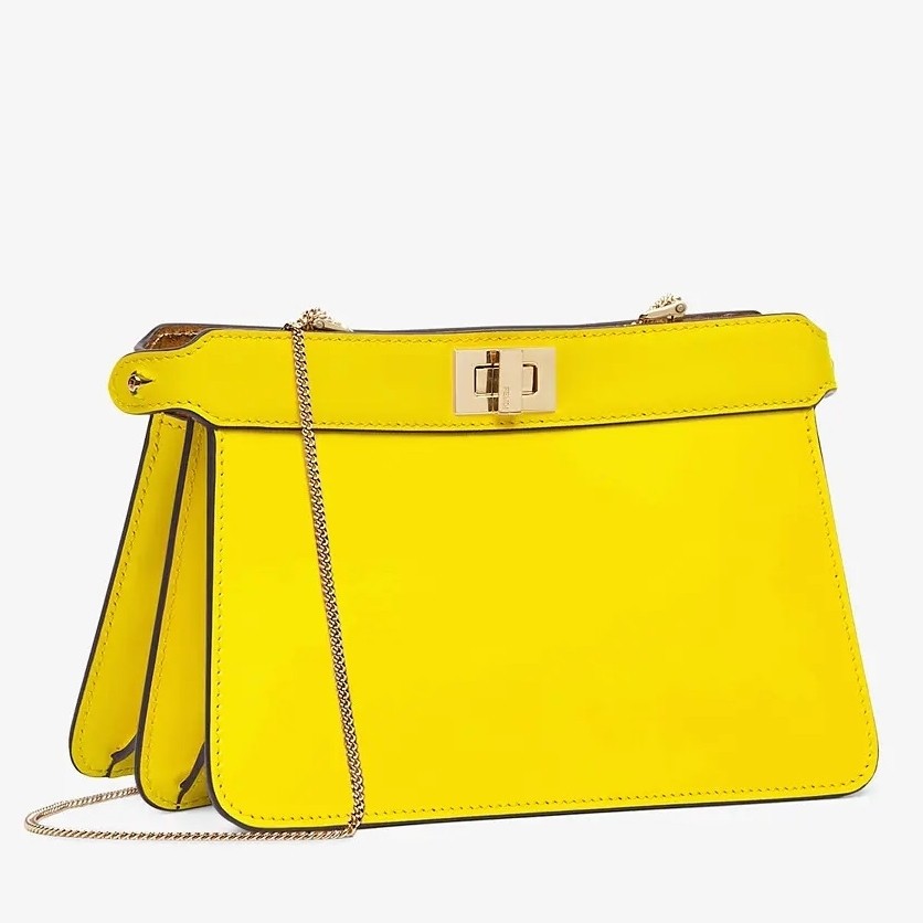 F**di yellow peekaboo iseeu pochette bag