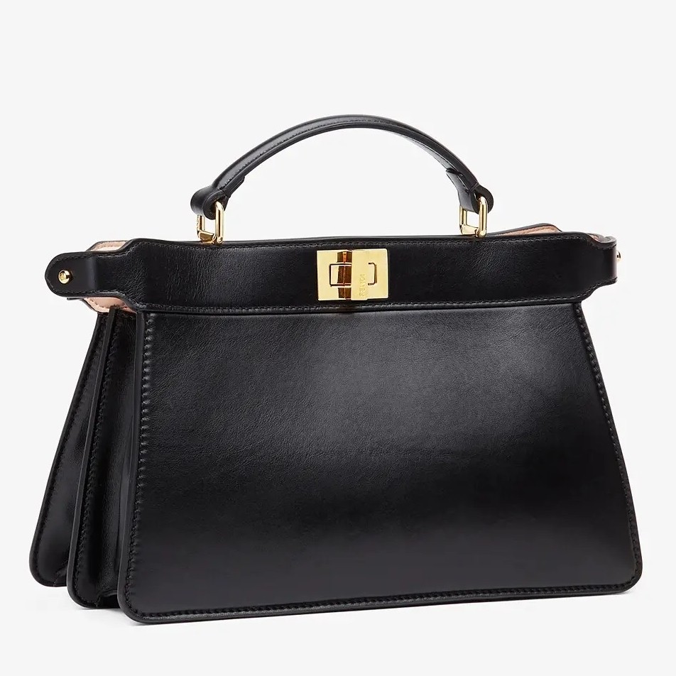 F**di peekaboo iseeu east-west bag in black nappa