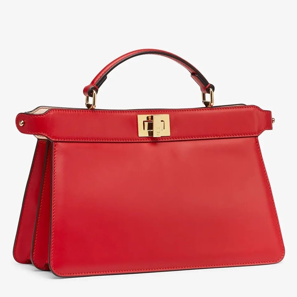 F**di peekaboo iseeu east-west bag in red nappa