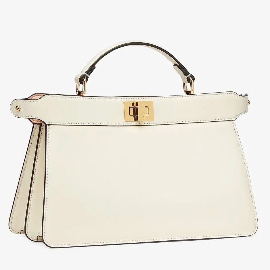 F**di peekaboo iseeu east-west bag in white nappa
