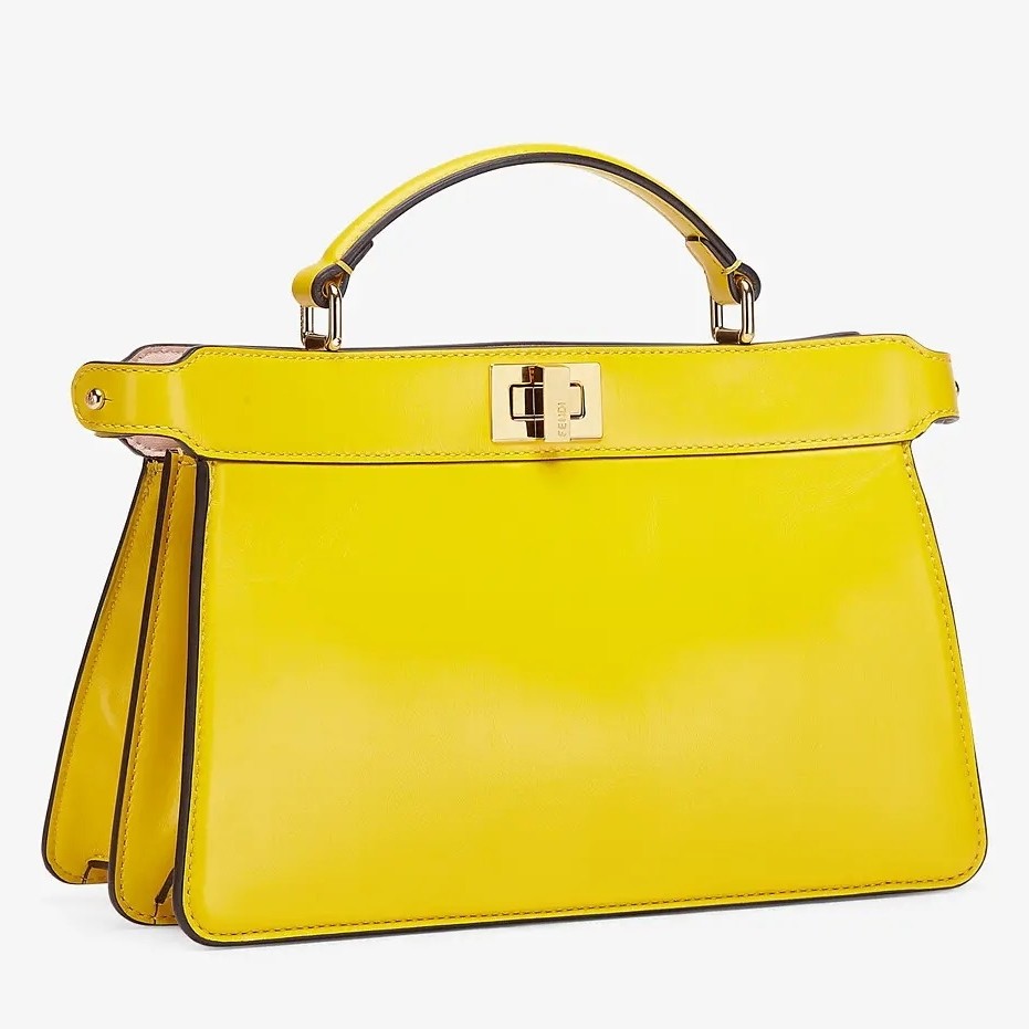 F**di peekaboo iseeu east-west bag in yellow nappa