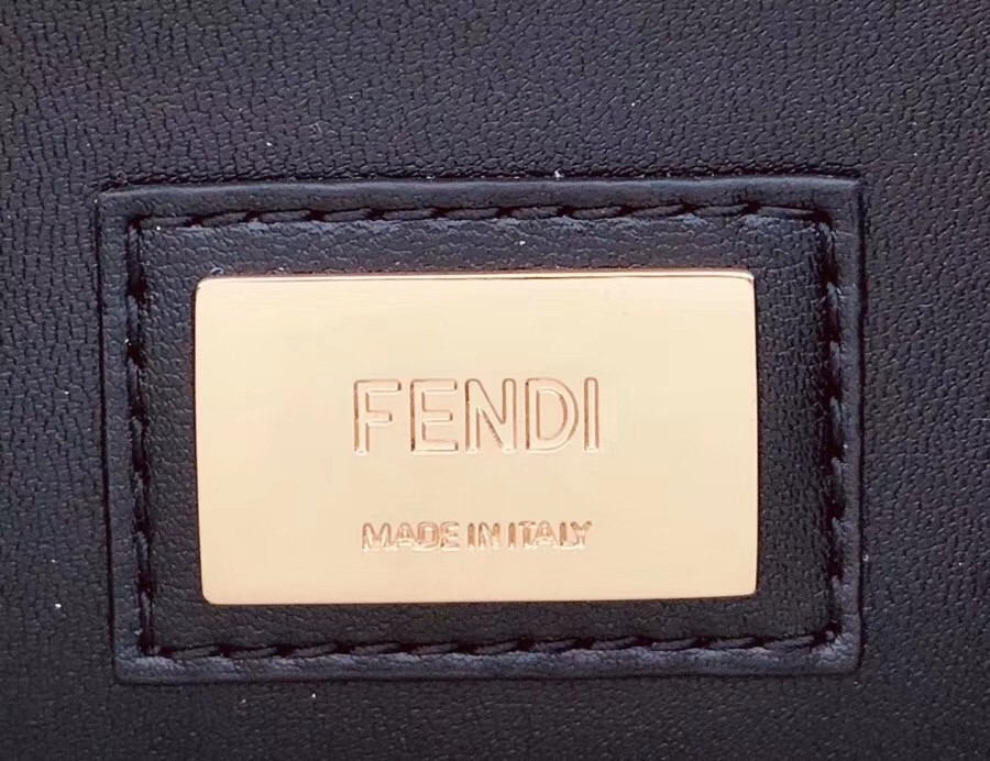 F**di black peekaboo medium bag with bag bugs eyes