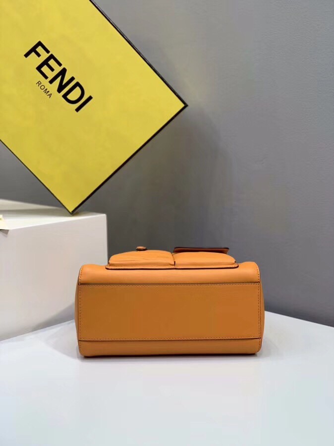 F**di peekaboo mini pocket bag in orange calfskin