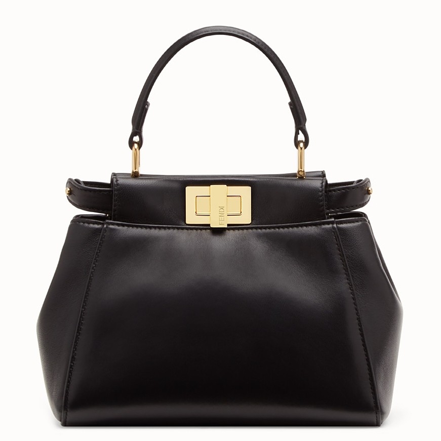 F**di peekaboo xs bag in black nappa leather