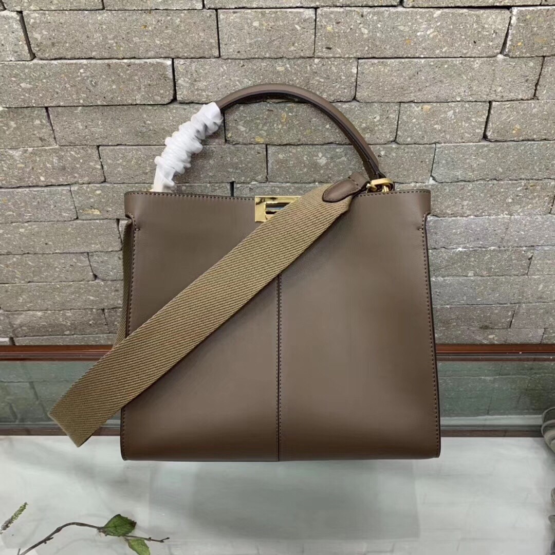 F**di brown peekaboo x lite regular bag