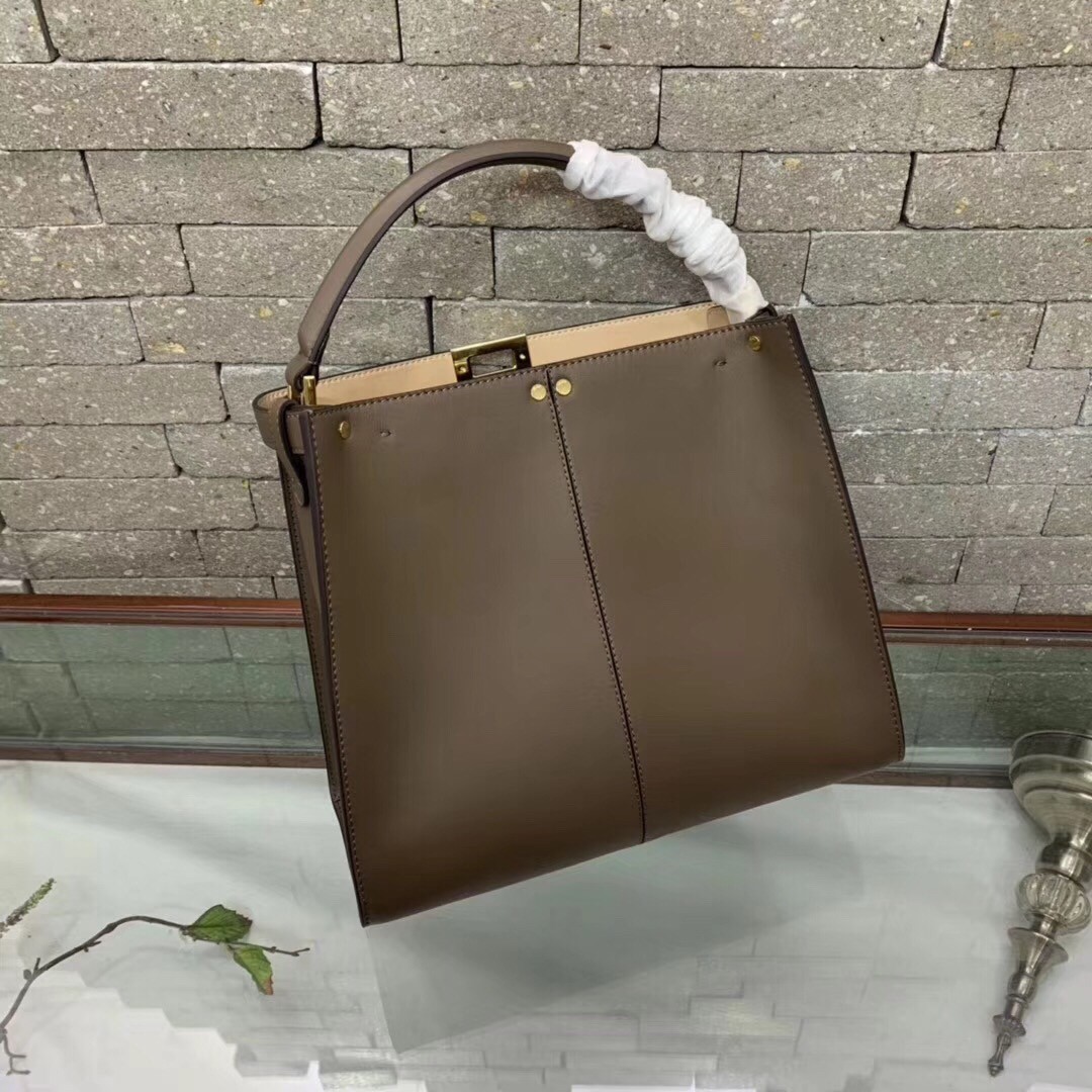 F**di brown peekaboo x lite regular bag