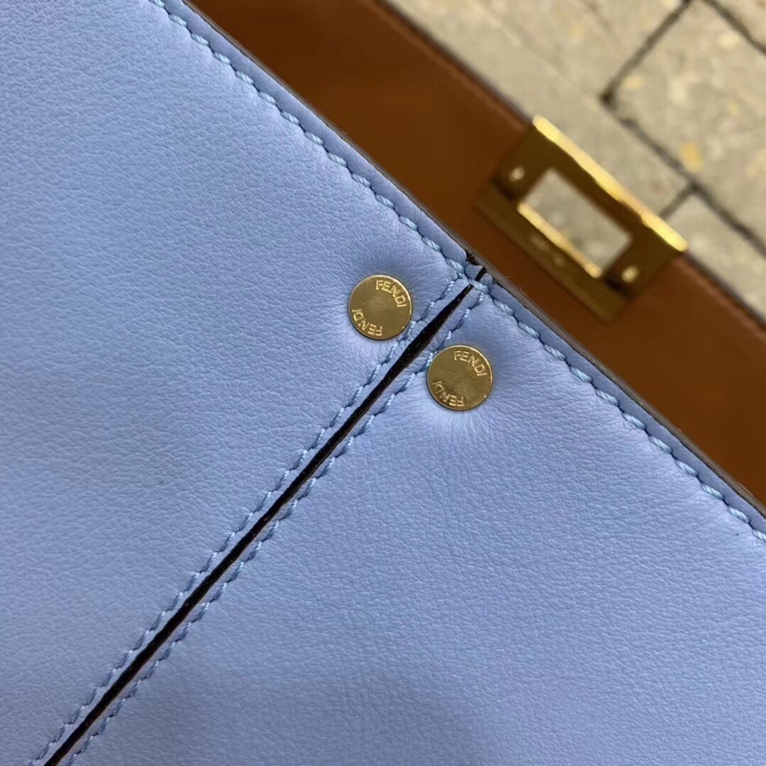 F**di pale blue peekaboo x lite regular bag
