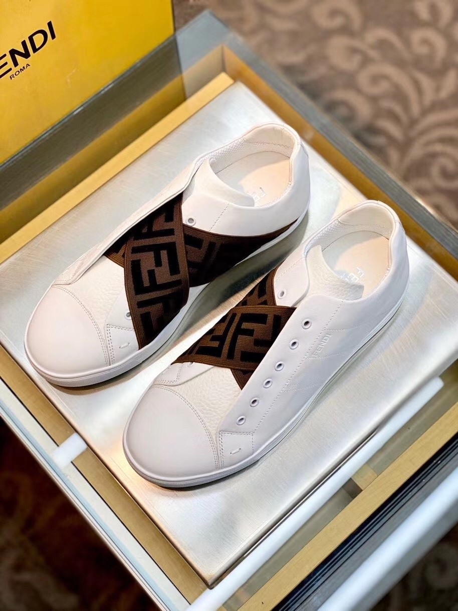 F**di slip-on sneakers in white calfskin