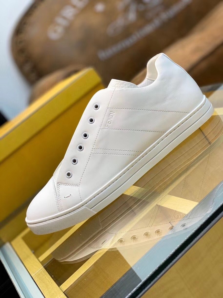 F**di slip-on sneakers in white calfskin