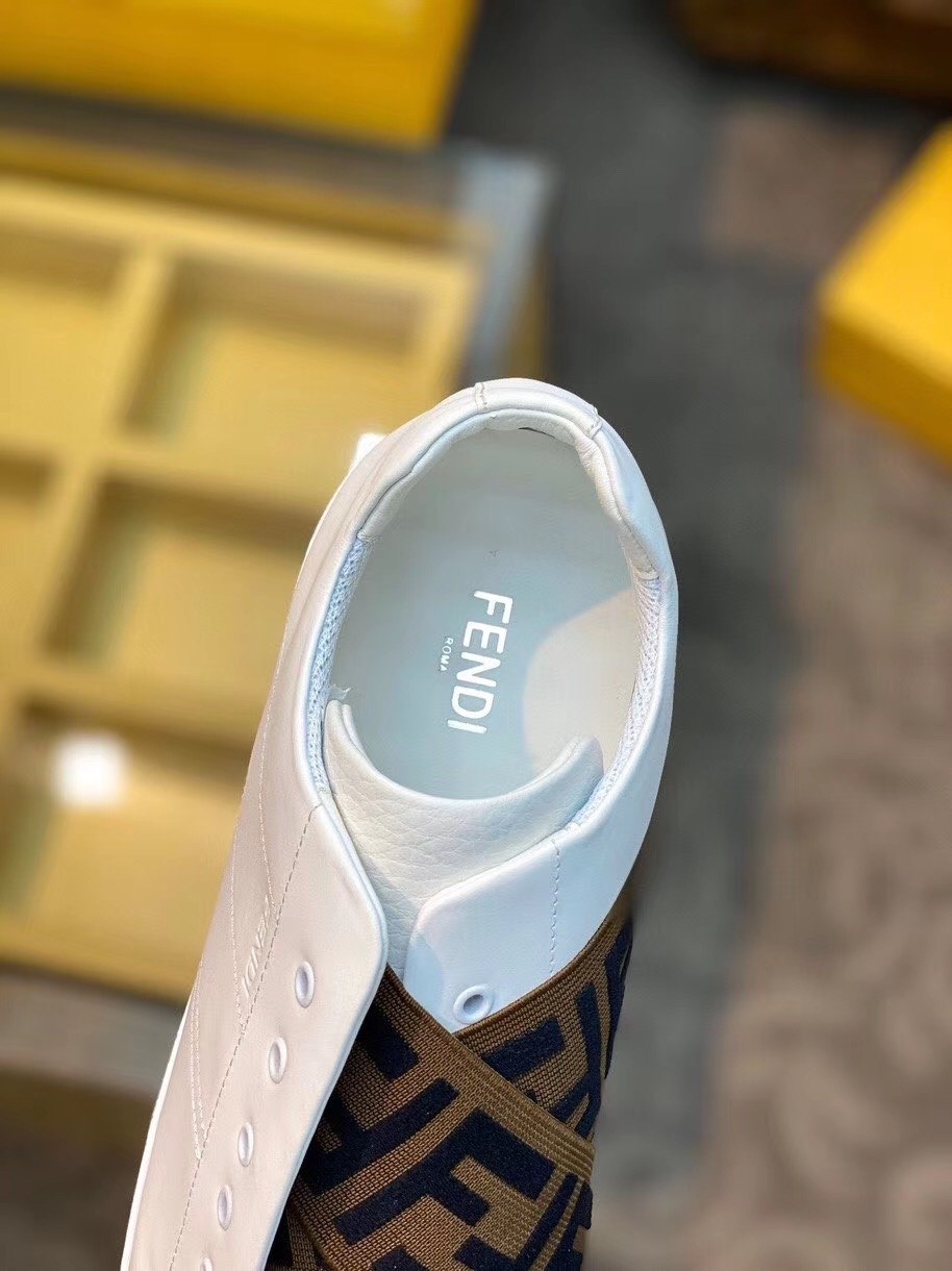 F**di slip-on sneakers in white calfskin