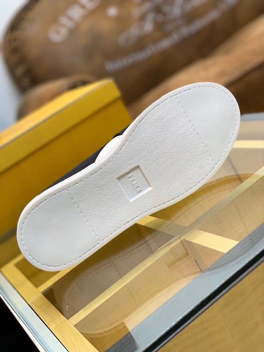 F**di white slip-on sneakers with karligraphy motif