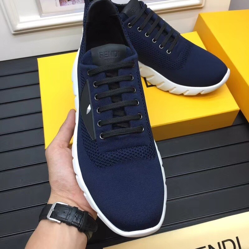 F**di blue lace-up bag bugs eye sneakers