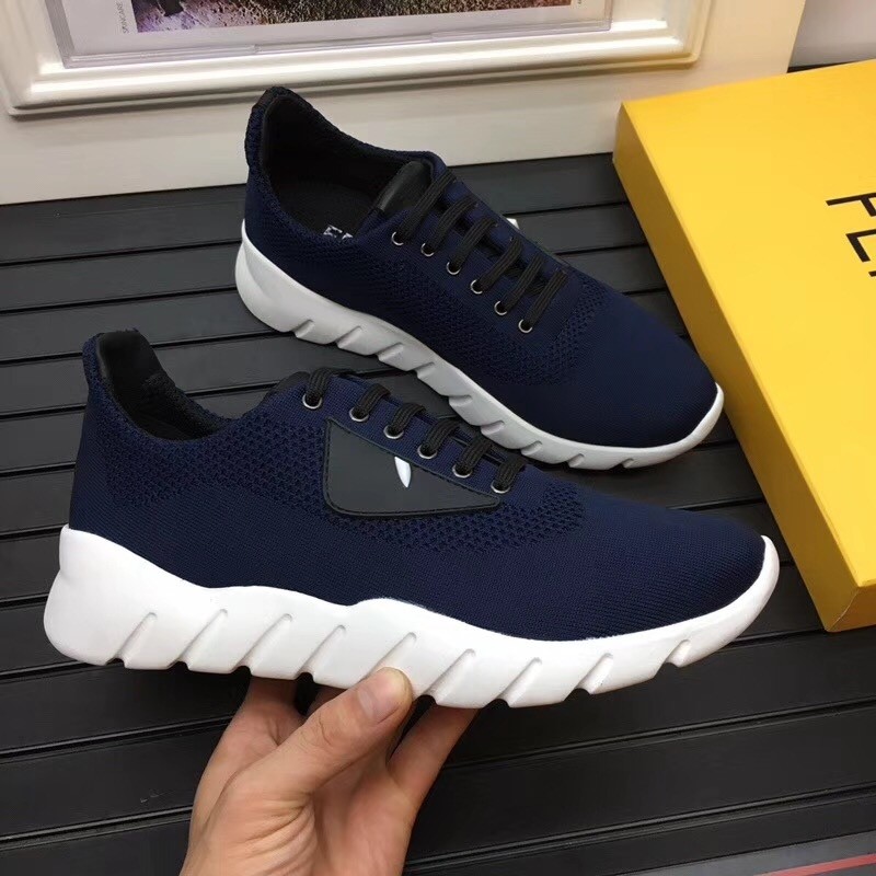 F**di blue lace-up bag bugs eye sneakers
