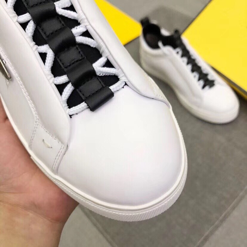 F**di white contrast trim bag bugs eyes sneakers