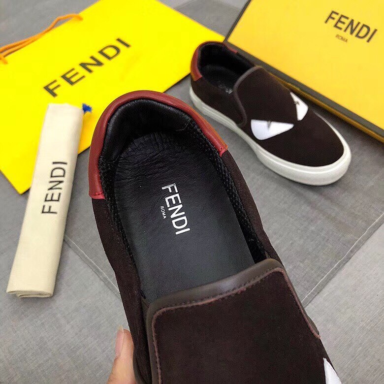 F**di burgundy suede slip-ons sneakers