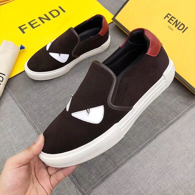 F**di burgundy suede slip-ons sneakers