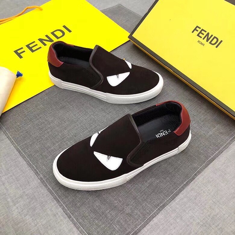 F**di burgundy suede slip-ons sneakers