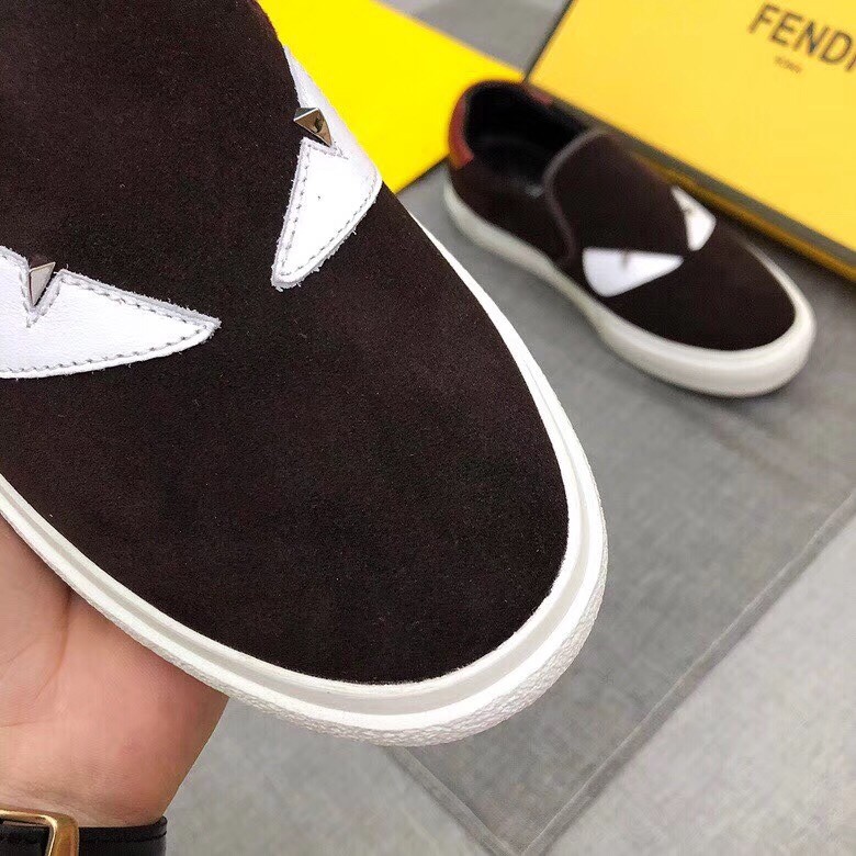 F**di burgundy suede slip-ons sneakers