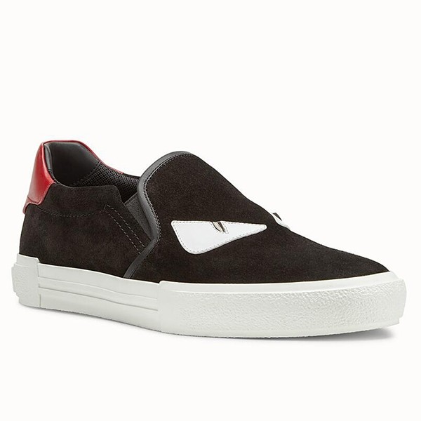 F**di burgundy suede slip-ons sneakers