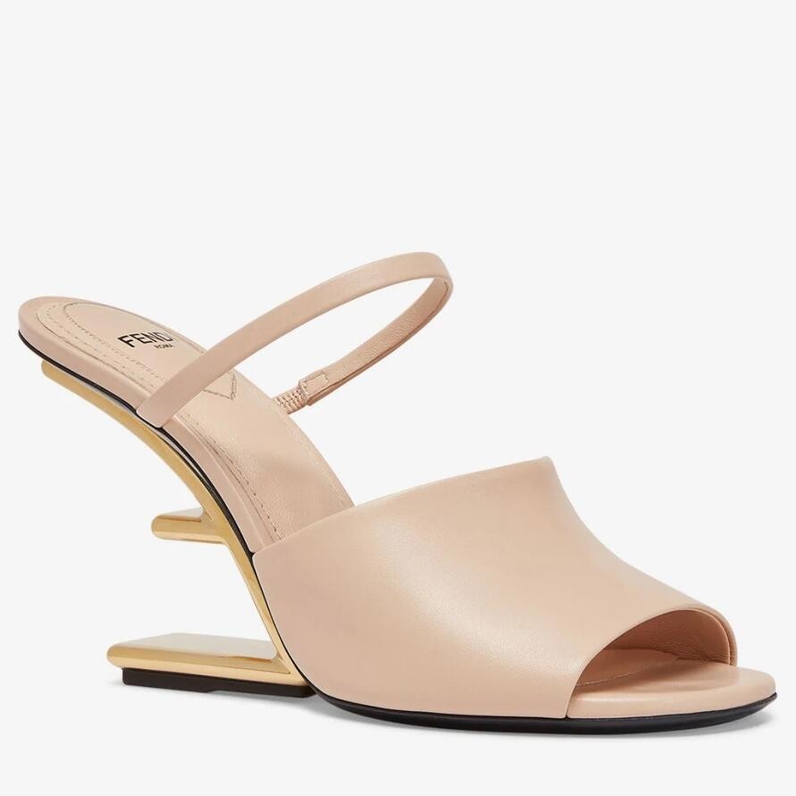 F**di first sandals 95mm in poudre calfskin