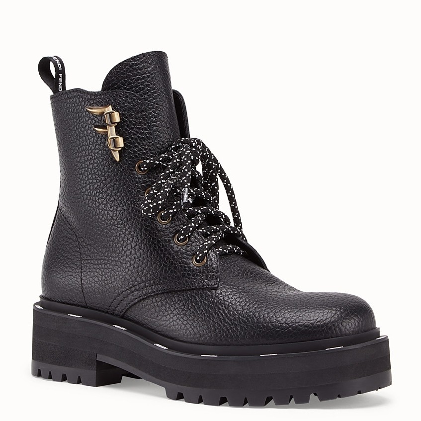 F**di ffreedom ankle boots in black grained leather