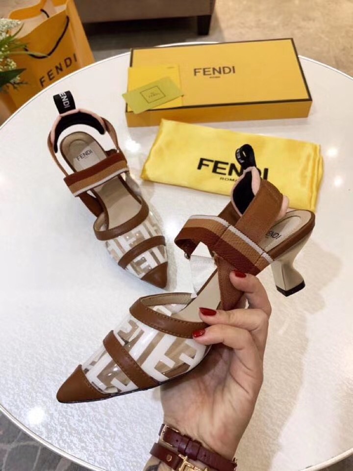 F**di white pu colibri slingbacks 55mm pumps