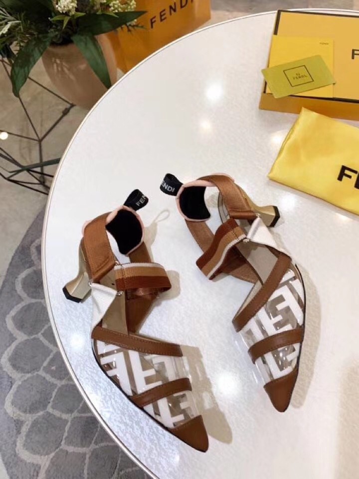 F**di white pu colibri slingbacks 55mm pumps