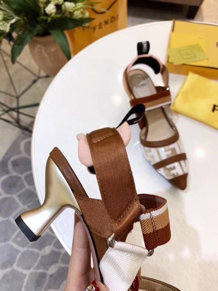 F**di white pu colibri slingbacks 55mm pumps