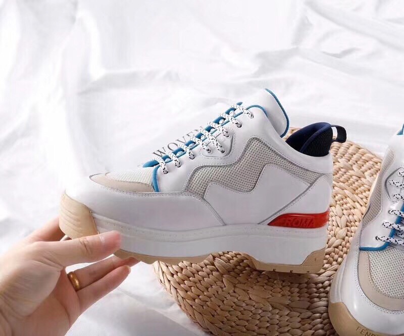 F**di t-rex sneakers in white calfskin and technical