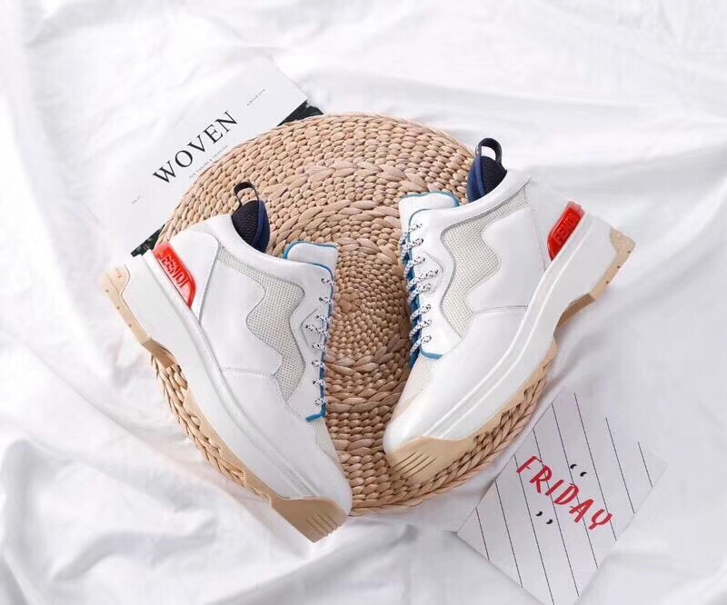 F**di t-rex sneakers in white calfskin and technical