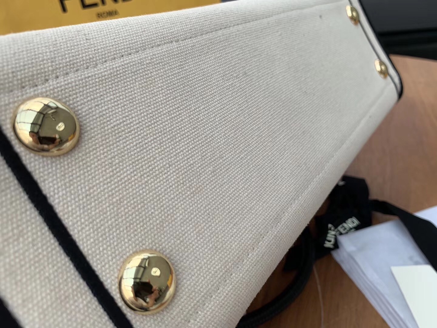 F**di large roma shopper bag in undyed canvas
